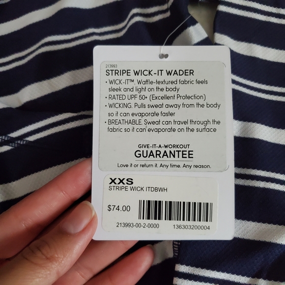🆕 NWT Athleta Stripe Wick-It Wader - Picture 4 of 7